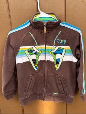 Coogi Australia Sneakers  Zip up Hoodie Sweatshirt Brown Size 7x Kids Boys